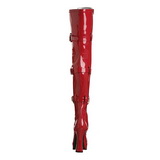 Rot Lack 13 cm ELECTRA-3028 Overknees Damenstiefel