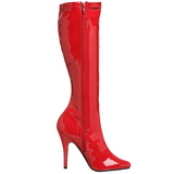 Rot Lack 13 cm SEDUCE-2000 High Heels Damenstiefel für Männer