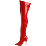 Rot Lack 13 cm SEDUCE-3000 Overknee Stiefel für Männer