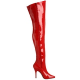 Rot Lack 13 cm SEDUCE-3000 Overknee Stiefel für Männer