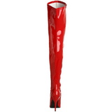 Rot Lack 13 cm SEDUCE-3000 Overknee Stiefel für Männer