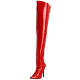 Rot Lack 13 cm SEDUCE-3000 Overknee Stiefel für Männer