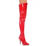 Rot Lack 13 cm SEDUCE-3000 Overknee Stiefel für Männer