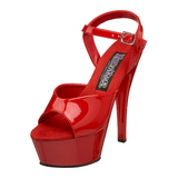Rot Lack 15 cm FUNTASMA JULIET-209 Plateau High Heels
