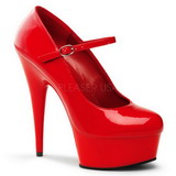 Rot Lack 15 cm PLEASER DELIGHT-687 Plateau Pumps