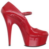 Rot Lack 15 cm PLEASER DELIGHT-687 Plateau Pumps