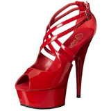 Rot Lack 15 cm Pleaser DELIGHT-612 Plateau Pumps