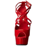 Rot Lack 15 cm Pleaser DELIGHT-612 Plateau Pumps