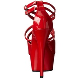 Rot Lack 15 cm Pleaser DELIGHT-612 Plateau Pumps