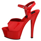 Rot Lack 15 cm Pleaser KISS-209 Plateau High Heels