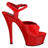 Rot Lack 15 cm Pleaser KISS-209 Plateau High Heels