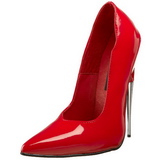 Rot Lack 15 cm SCREAM-01 Damen Pumps Stiletto Absatz