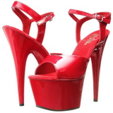 Rot Lack 18 cm ADORE-709 Plateau High Heels