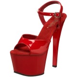 Rot Lack 18 cm Pleaser SKY-309 Plateau High Heels