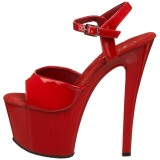 Rot Lack 18 cm Pleaser SKY-309 Plateau High Heels