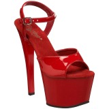 Rot Lack 18 cm Pleaser SKY-309 Plateau High Heels