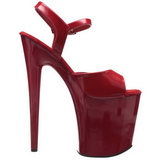 Rot Lack 20 cm Pleaser FLAMINGO-809 Plateau High Heels