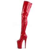 Rot Lack 23 cm PLEASER INFINITY-4000 Plateau Überkniestiefel