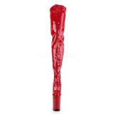 Rot Lack 23 cm PLEASER INFINITY-4000 Plateau Überkniestiefel