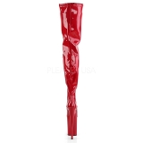 Rot Lack 23 cm PLEASER INFINITY-4000 Plateau Überkniestiefel