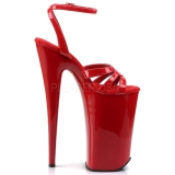 Rot Lack 25,5 cm Pleaser BEYOND-012 Plateau High Heels