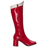 Rot Lack 7,5 cm Funtasma GOGO-306 Damen Stiefel