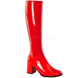 Rot Lack 7,5 cm GOGO-300 High Heels Damenstiefel für Männer