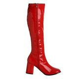 Rot Lack 7,5 cm GOGO-300 High Heels Damenstiefel für Männer