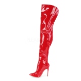 Rot Lackleder 13 cm COURTLY-3012 Pleaser Overknee Stiefel