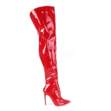 Rot Lackleder 13 cm COURTLY-3012 Pleaser Overknee Stiefel