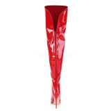 Rot Lackleder 13 cm COURTLY-3012 Pleaser Overknee Stiefel