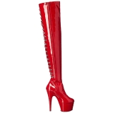 Rot Lackleder 18 cm ADORE-3063 Overknee stiefel mit plateau