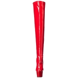 Rot Lackleder 18 cm ADORE-3063 Overknee stiefel mit plateau