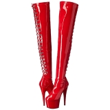 Rot Lackleder 18 cm ADORE-3063 Overknee stiefel mit plateau