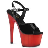 Rot Lackleder 18 cm ADORE-709T pleaser sandaletten mit plateau