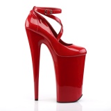 Rot Lackleder 25,5 cm BEYOND-087 extreme high heels - extreme plateau pumps