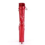Rot Lackleder 25,5 cm BEYOND-1050 schnürstiefelette high heels - extreme plateaustiefeletten