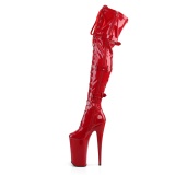 Rot Lackleder 25,5 cm BEYOND-3028 overknee high heels - extreme overknee stiefel