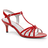 Rot Lackleder 6 cm KITTEN-06 grosse grössen sandaletten damen