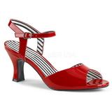 Rot Lackleder 7,5 cm JENNA-09 grosse grössen sandaletten damen