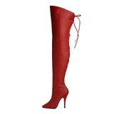 Rot Leder 13 cm LEGEND-8899 Overknee Stiefel für Männer