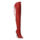 Rot Leder 13 cm LEGEND-8899 Overknee Stiefel für Männer