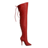 Rot Leder 13 cm LEGEND-8899 overknee high heels stiefel