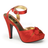 Rot Satin 12 cm PINUP COUTURE retro vintage BETTIE-04 Plateau High Heels