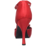 Rot Satin 12 cm retro vintage CUTIEPIE-12 pumps mit niedrigem absatz