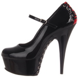 Rot Schwarz 15,5 cm DELIGHT-687FH Mary Jane Pumps Schuhe