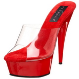 Rot Transparent 15,5 cm DELIGHT-601 Plateau High Mules