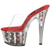 Rot Transparent 18 cm ADORE-701FL Plateau High Mules