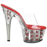 Rot Transparent 18 cm ADORE-701FL Plateau High Mules