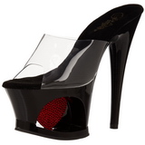 Rot Transparent 18 cm Pleaser MOON-701HRS Plateau High Mules